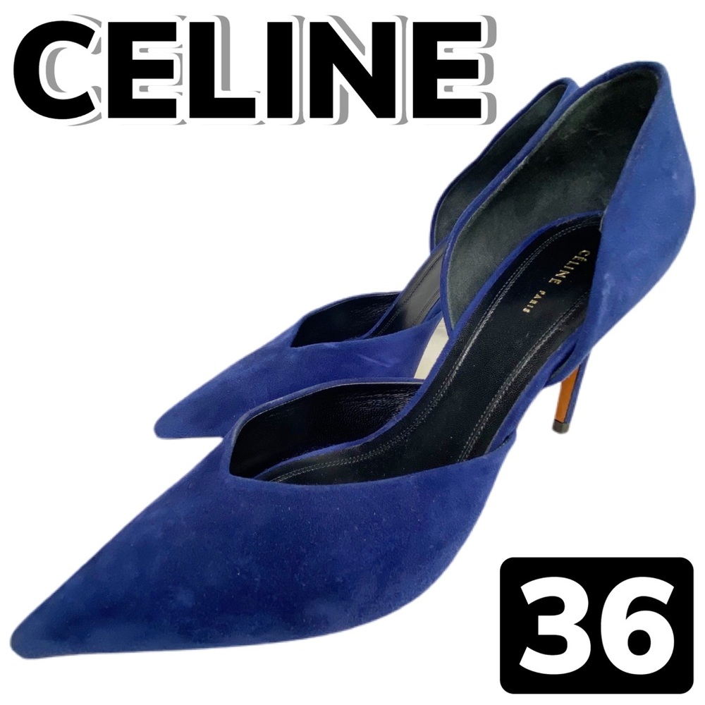 Celine Blue Suede Pointed Pump/Heels (36) - Picture 1 of 11